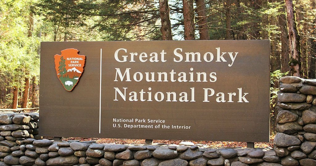 Great Smoky Mountains National Park sign