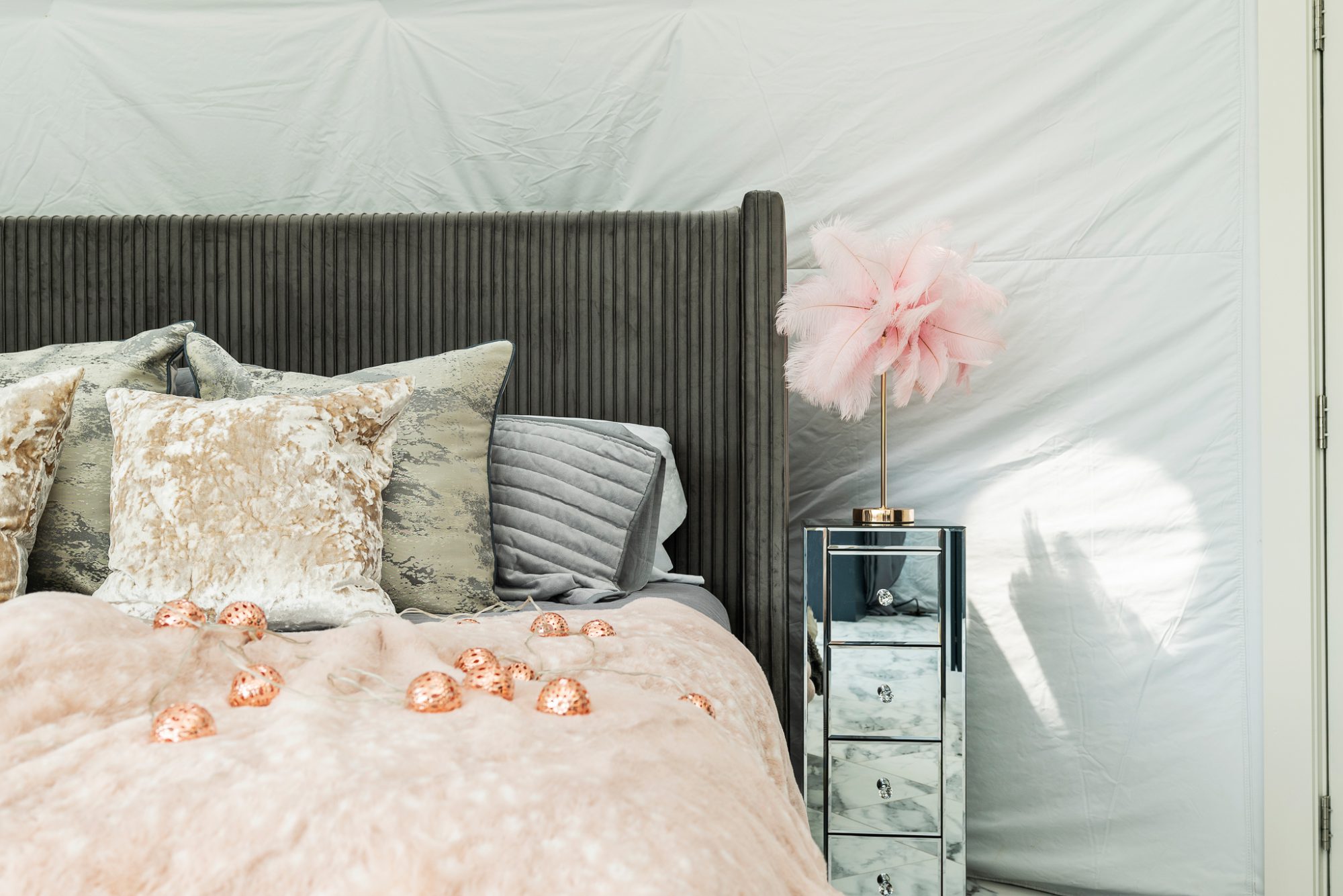 closeup of bed