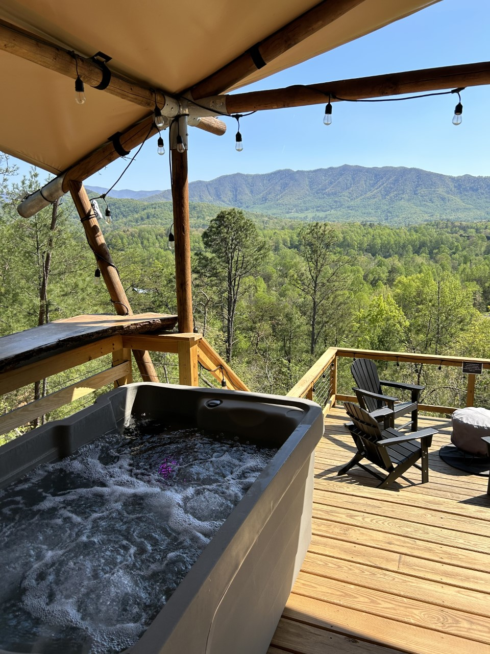 flying squirrel hot tub view