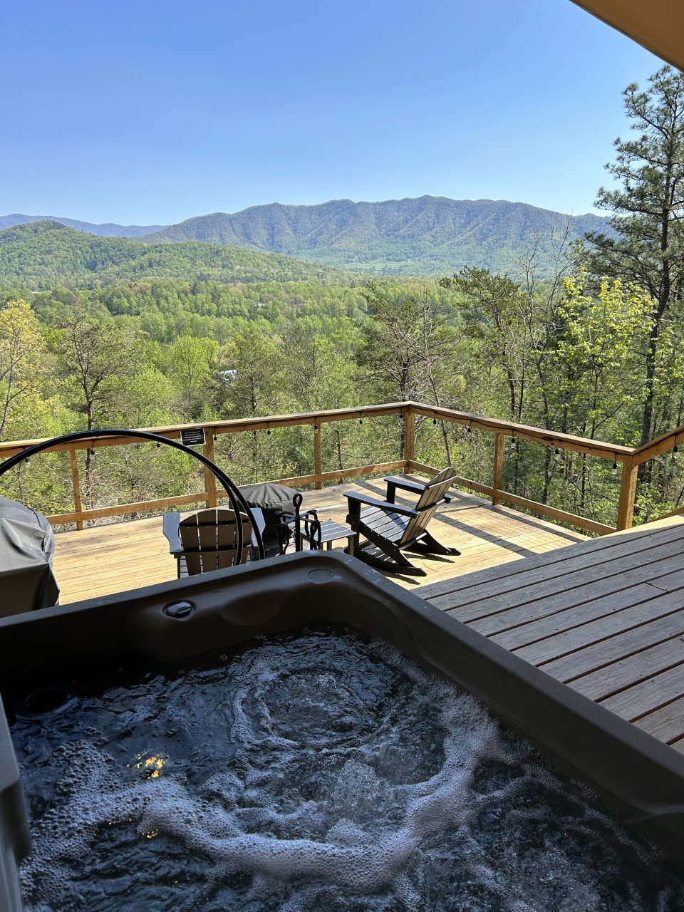 hot tub at wild hare elevated tent