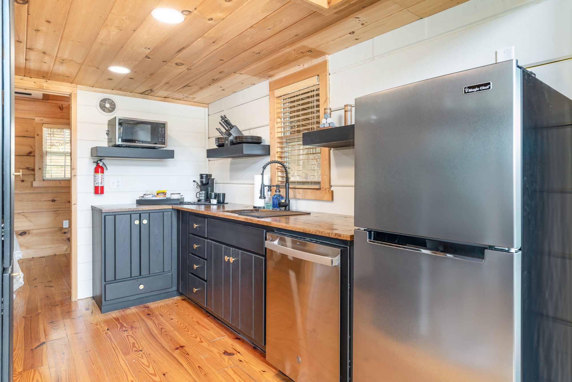 kitchen and fridge