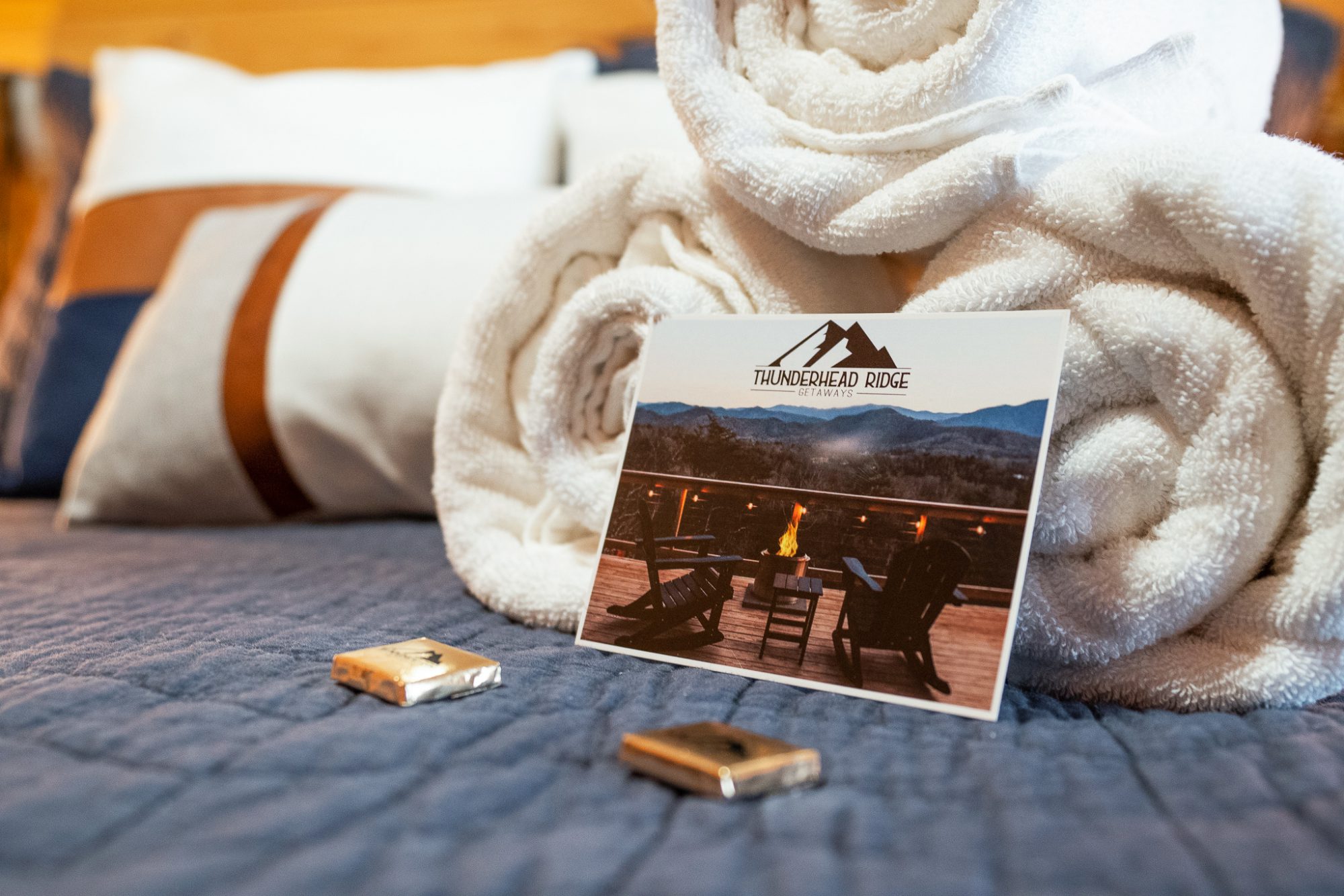 welcome card and chocolate